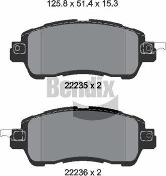 BENDIX Braking BPD1879 - Гальмівні колодки, дискові гальма autocars.com.ua