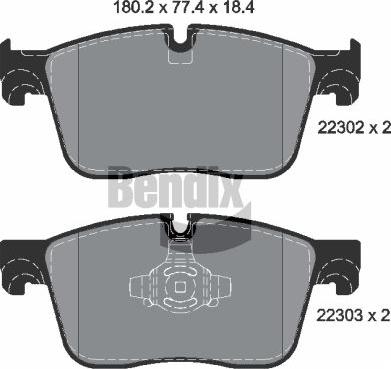 BENDIX Braking BPD1882 - Гальмівні колодки, дискові гальма autocars.com.ua