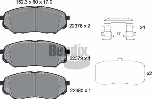 BENDIX Braking BPD1886 - Гальмівні колодки, дискові гальма autocars.com.ua