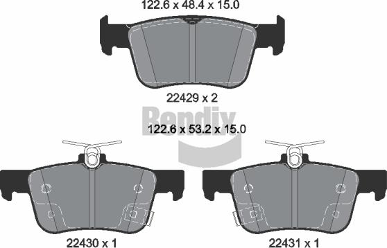 BENDIX Braking BPD1891 - Гальмівні колодки, дискові гальма autocars.com.ua