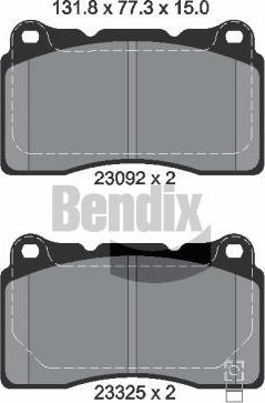 BENDIX Braking BPD1919 - Гальмівні колодки, дискові гальма autocars.com.ua