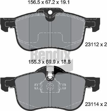 BENDIX Braking BPD1925 - Гальмівні колодки, дискові гальма autocars.com.ua