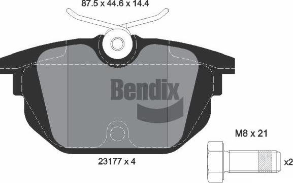 BENDIX Braking BPD1938 - Гальмівні колодки, дискові гальма autocars.com.ua