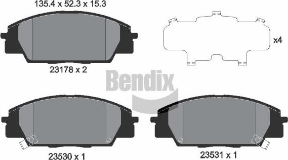 BENDIX Braking BPD1939 - Гальмівні колодки, дискові гальма autocars.com.ua