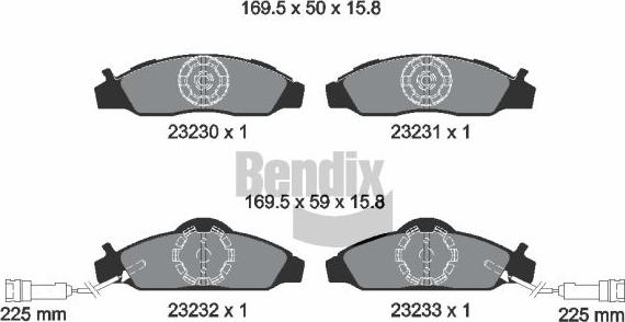 BENDIX Braking BPD1947 - Гальмівні колодки, дискові гальма autocars.com.ua