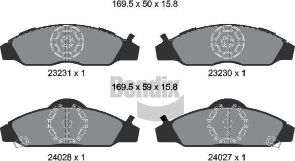 BENDIX Braking BPD1948 - Гальмівні колодки, дискові гальма autocars.com.ua