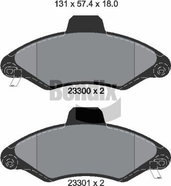 BENDIX Braking BPD1959 - Гальмівні колодки, дискові гальма autocars.com.ua