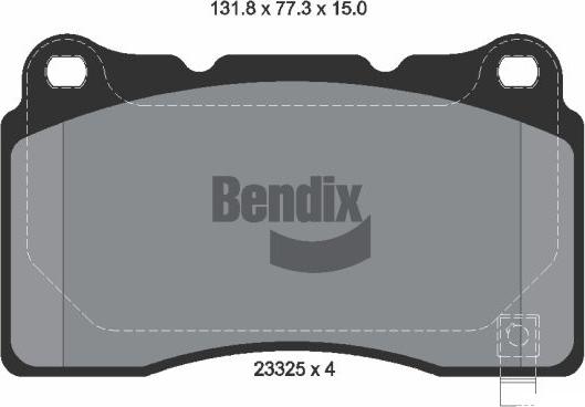 BENDIX Braking BPD1960 - Гальмівні колодки, дискові гальма autocars.com.ua