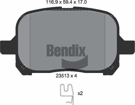 BENDIX Braking BPD1998 - Гальмівні колодки, дискові гальма autocars.com.ua