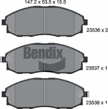 BENDIX Braking BPD2005 - Гальмівні колодки, дискові гальма autocars.com.ua