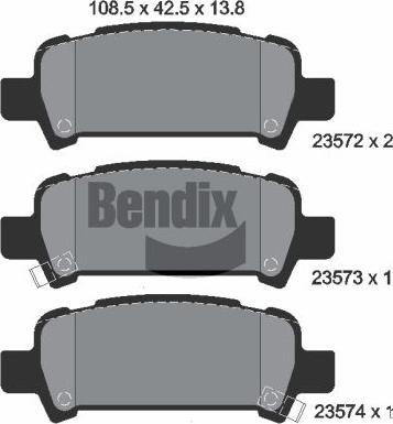 BENDIX Braking BPD2011 - Гальмівні колодки, дискові гальма autocars.com.ua