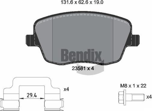 BENDIX Braking BPD2013 - Гальмівні колодки, дискові гальма autocars.com.ua