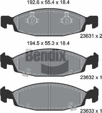 BENDIX Braking BPD2019 - Гальмівні колодки, дискові гальма autocars.com.ua