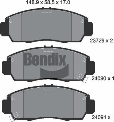 BENDIX Braking BPD2029 - Гальмівні колодки, дискові гальма autocars.com.ua