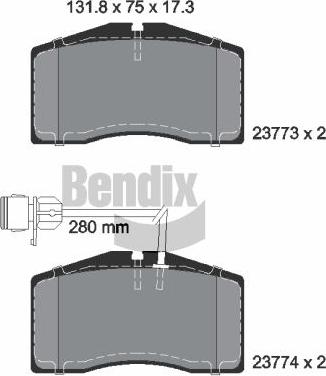 BENDIX Braking BPD2042 - Гальмівні колодки, дискові гальма autocars.com.ua