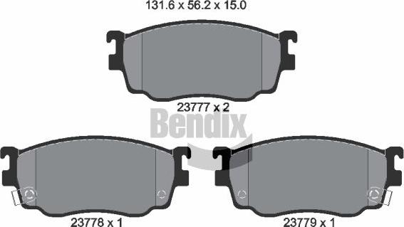 BENDIX Braking BPD2045 - Гальмівні колодки, дискові гальма autocars.com.ua