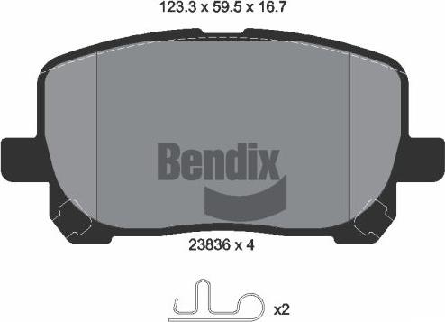BENDIX Braking BPD2054 - Гальмівні колодки, дискові гальма autocars.com.ua