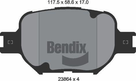 BENDIX Braking BPD2057 - Гальмівні колодки, дискові гальма autocars.com.ua