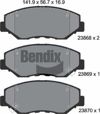 BENDIX Braking BPD2058 - Гальмівні колодки, дискові гальма autocars.com.ua