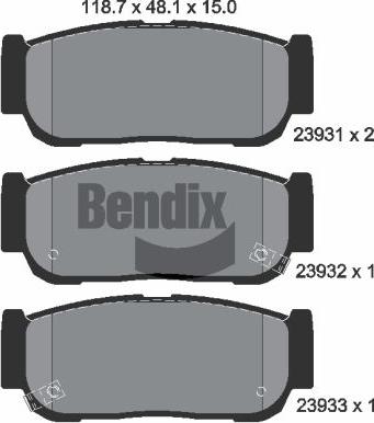 BENDIX Braking BPD2064 - Гальмівні колодки, дискові гальма autocars.com.ua