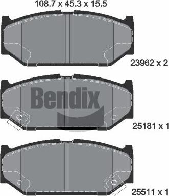 BENDIX Braking BPD2070 - Гальмівні колодки, дискові гальма autocars.com.ua
