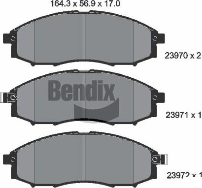 BENDIX Braking BPD2072 - Гальмівні колодки, дискові гальма autocars.com.ua