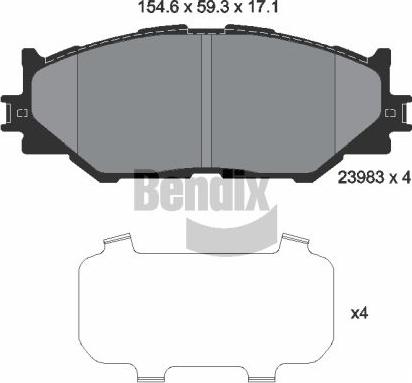 BENDIX Braking BPD2073 - Гальмівні колодки, дискові гальма autocars.com.ua
