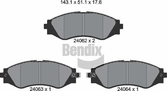 BENDIX Braking BPD2087 - Гальмівні колодки, дискові гальма autocars.com.ua