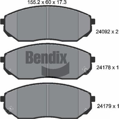 BENDIX Braking BPD2093 - Гальмівні колодки, дискові гальма autocars.com.ua