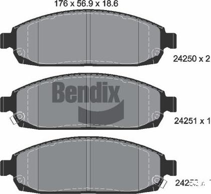 BENDIX Braking BPD2114 - Гальмівні колодки, дискові гальма autocars.com.ua