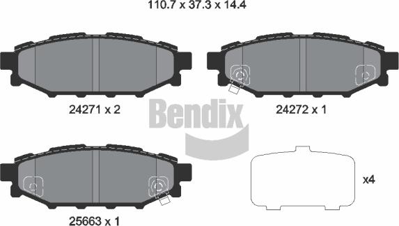 BENDIX Braking BPD2117 - Гальмівні колодки, дискові гальма autocars.com.ua