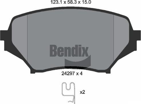 BENDIX Braking BPD2122 - Гальмівні колодки, дискові гальма autocars.com.ua
