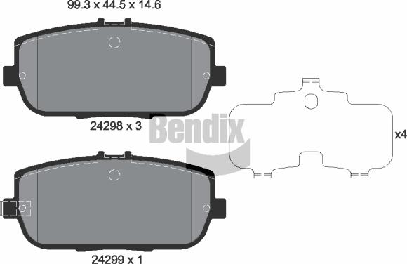 BENDIX Braking BPD2123 - Гальмівні колодки, дискові гальма autocars.com.ua
