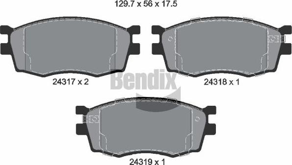 BENDIX Braking BPD2127 - Гальмівні колодки, дискові гальма autocars.com.ua