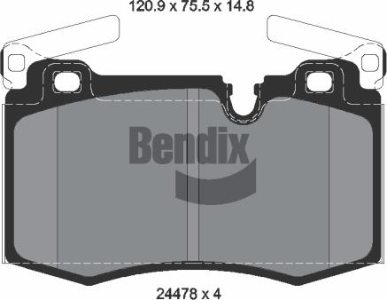 BENDIX Braking BPD2158 - Гальмівні колодки, дискові гальма autocars.com.ua