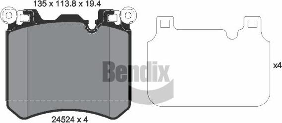 BENDIX Braking BPD2165 - Гальмівні колодки, дискові гальма autocars.com.ua