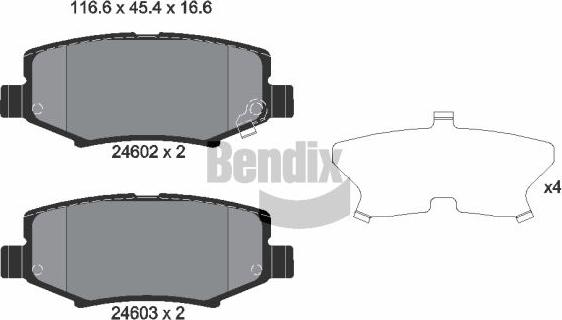 BENDIX Braking BPD2178 - Гальмівні колодки, дискові гальма autocars.com.ua