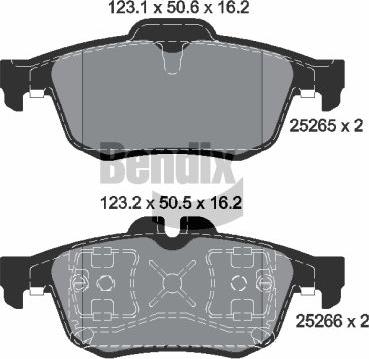 BENDIX Braking BPD2242 - Гальмівні колодки, дискові гальма autocars.com.ua