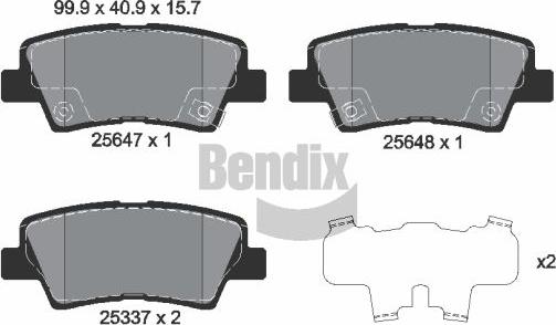 BENDIX Braking BPD2257 - Гальмівні колодки, дискові гальма autocars.com.ua