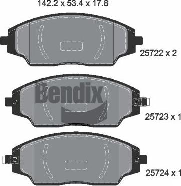 BENDIX Braking BPD2262 - Гальмівні колодки, дискові гальма autocars.com.ua