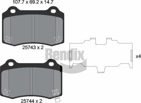 BENDIX Braking BPD2266 - Гальмівні колодки, дискові гальма autocars.com.ua