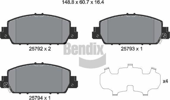 BENDIX Braking BPD2268 - Гальмівні колодки, дискові гальма autocars.com.ua