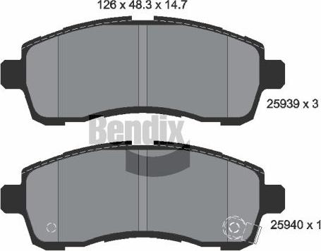BENDIX Braking BPD2276 - Гальмівні колодки, дискові гальма autocars.com.ua