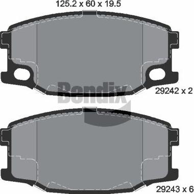 BENDIX Braking BPD2293 - Гальмівні колодки, дискові гальма autocars.com.ua