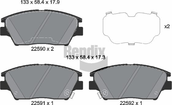 BENDIX Braking BPD2303 - Гальмівні колодки, дискові гальма autocars.com.ua