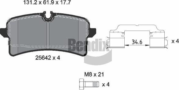 BENDIX Braking BPD2304 - Гальмівні колодки, дискові гальма autocars.com.ua