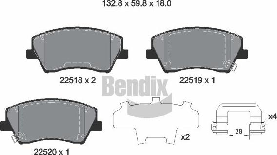BENDIX Braking BPD2317 - Гальмівні колодки, дискові гальма autocars.com.ua