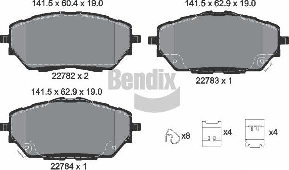 BENDIX Braking BPD2324 - Гальмівні колодки, дискові гальма autocars.com.ua