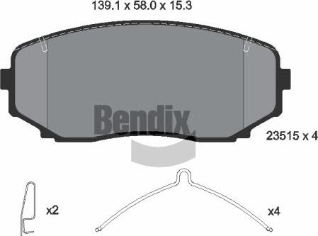 BENDIX Braking BPD2332 - Гальмівні колодки, дискові гальма autocars.com.ua