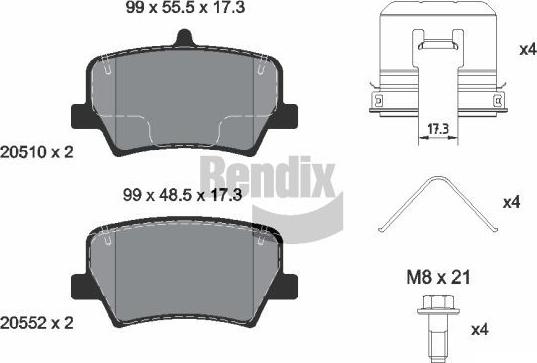 BENDIX Braking BPD2334 - Гальмівні колодки, дискові гальма autocars.com.ua